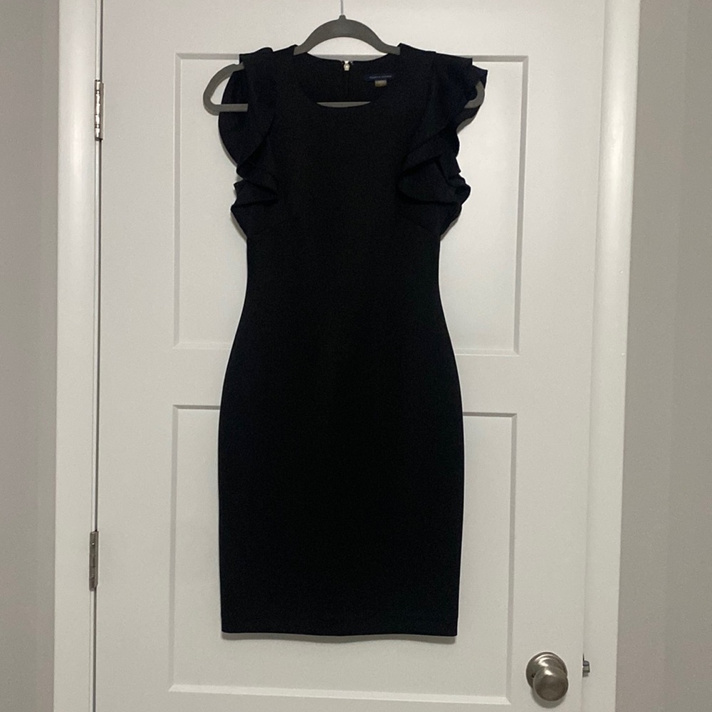 Tommy Hilfiger Black Ruffled Midi Dress